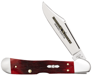 Case 12213 Limited Edition XXXVII CopperLock Folding Locking Clip Point Plain Mirror Polished w/Engraving Tru-Sharp SS Blade/ Old Red Barnboard Jig/SS Stag Bone/Nickle Handle