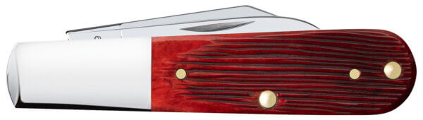 Case 12214 Limited Edition XXXVII Barlow Folding Clip Point/Pen Plain Mirror Polished w/Engraving Tru-Sharp SS Blade/Old Red Barnboard Jig/SS Stag Bone/Nickle Handle