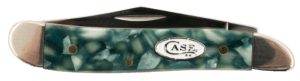 Case 71385 SparXX Sowbelly Folding Clip Point/Plain Mirror Polished Tru-Sharp SS Blade/Green Kirinite Handle