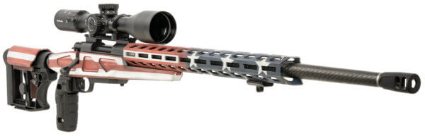 Howa HCRACF65CUSAMDT M1500 APC Chassis 6.5 Creedmoor 10+1 24″ Carbon Fiber  American Flag  Luth-AR MBA-4 with Aluminum Chassis  Black Polymer Vertical Pistol Grip  Muzzle Brake  4-16x50mm Scope  Includes Bipod