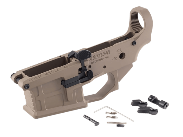 Radian Weapons R0390 A-DAC 15 Lower Receiver FDE Fully Ambi Controls Talon 45/90 Safety Ext. Bolt Catch Left-Side Mag Release Right-Side Bolt Release Enhanced Takedown Pins