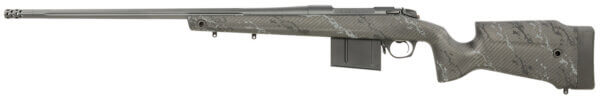 Bergara Rifles B14LM7513 B-14 Crest 7mm PRC 3+1 22″ Fluted/Threaded  Sniper Gray Cerakote Barrel/Rec  Monte Carlo Carbon Fiber Stock with Black & Gray Splatter  Omni Muzzle Brake