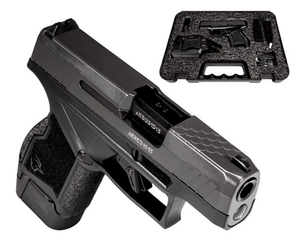 Taurus 1GX4M93GR GX4 Micro-Compact 9mm Luger 11+1/13+1 3.06″ Black Steel Barrel/Gray Serrated Slide/ Gray Stainless Steel Frame/ Black Polymer w/Interchangeable Backstrap Grips Right Hand
