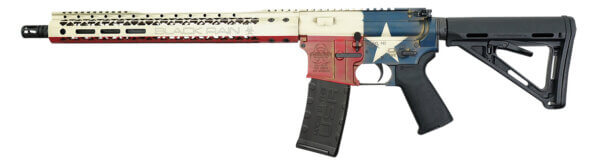 Black Rain Ordnance BROPATTEXAS Spec15 Patriot 5.56x45mm NATO 30+1 16″ Texas Flag 15″ Slim M-LOK Magpul Grip/Carbine Stock