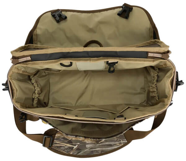 Drake Waterfowl DA1040006 Shoulder Bag 2.0 Mossy Oak Bottomland 6 Storage Pockets Exterior Storage & Shell Loops Choke Tube Sleeves Adj. Shoulder Strap
