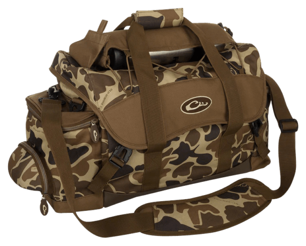 Drake Waterfowl DA2020016 Blind Bag (Large) Old School Waterproof Nylon 18 Pockets Sunglass Pocket Thermos Sleeve Carry Handles/Adj. Strap