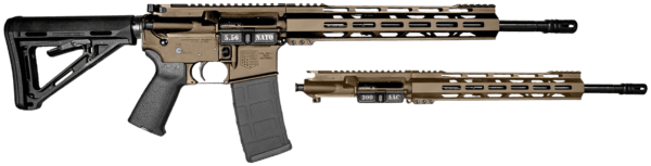 Diamondback DB1721K061 DB15 Combo 5.56x45mm NATO & 300 Blackout 16″ 30+1 FDE Carbon Rec/12″ M-LOK Handguard Black Magpul Carbine Stock & Grip Includes 2 Uppers