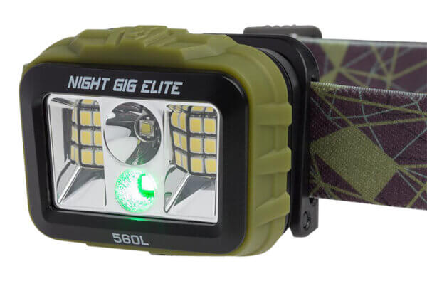 Browning 3713036 Night Gig Elite Headlamp-USB Rechargeable  Green | White/Green 560 Lumens