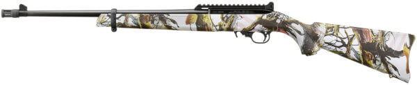 Ruger 31191 10/22 Carbine Collector Series 22 LR 10+1 18.50″ Threaded  Black Barrel/Rec  American Camo Synthetic Stock  Adj. Ghost Ring Sights  Optic Mount  A2 Flash Hider  Includes Fifth Edition Street Sign/Bumper Sticker/Pin
