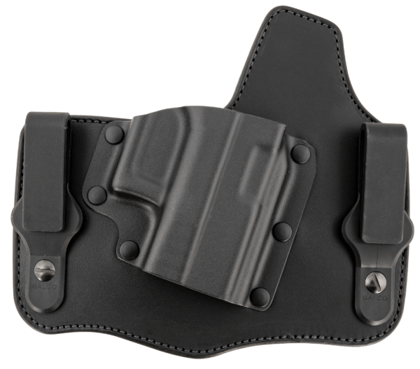 Galco KT800RB KingTuk Deluxe IWB Black Kydex/Leather Fits Glock 43  UniClip  Right Hand
