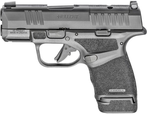 Springfield Armory HC9319BOSPGU23 Hellcat OSP GunStuff Package  Micro-Compact 9mm Luger 11+1  3″ Black Melonite Hammer Forged Barrel  Black Melonite Optic Ready/Serrated Steel Slide  Adaptive Textured Grip  Right Hand  Includes 5 Magazines