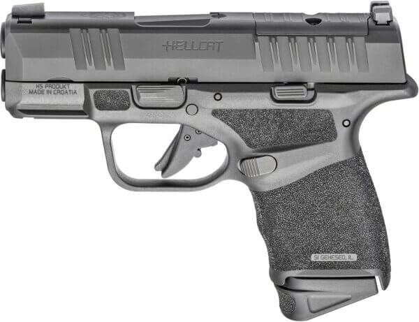 Springfield Armory HC9319BOSPLCGU23 Hellcat OSP Gear Up Package  Micro-Compact 9mm Luger 10+1  3″ Black Melonite Hammer Forged Barrel  Black Melonite Optic Ready/Serrated Steel Slide  Adaptive Textured Grip  Right Hand  Includes 5 Magazines