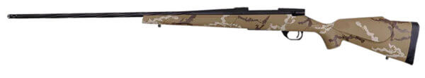 Weatherby VHH257WR8B Vanguard Outfitter 257 Wthby Mag 3+1 26 Threaded/Spiral Fluted  Graphite Black Barrel/Rec  Tan with Brown & White Sponge Synthetic Stock  Accubrake Muzzle Brake  Adj. Trigger”