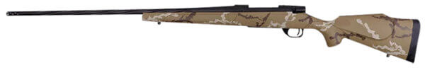 Weatherby VHH65CMR6B Vanguard Outfitter 6.5 Creedmoor 4+1 24 Threaded/Spiral Fluted  Graphite Black Barrel/Rec  Tan with Brown & White Sponge Synthetic Stock  Accubrake Muzzle Brake  Adj. Trigger”