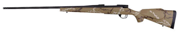 Weatherby VHH7M8RR6B Vanguard Outfitter 7mm-08 Rem 5+1 24 Threaded/Spiral Fluted  Graphite Black Barrel/Rec  Tan with Brown & White Sponge Synthetic Stock  Accubrake Muzzle Brake  Adj. Trigger”