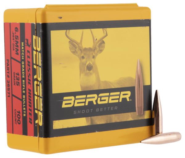 Berger Bullets 26571 Classic Hybrid Hunter Match Grade 6.5 Creedmoor .264 135 gr Boat Tail 100 Per Box