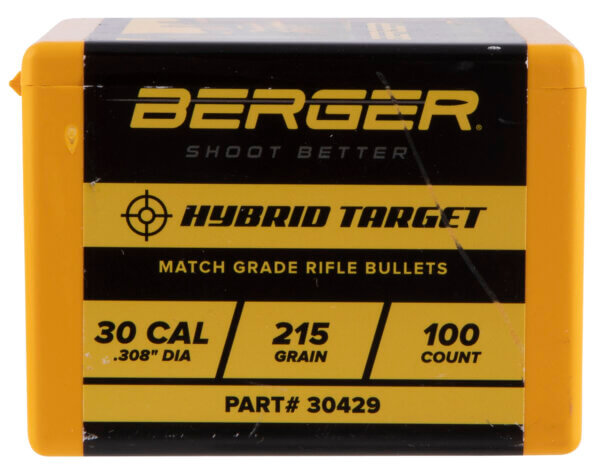 Berger Bullets 30429 Hybrid Target 30 Cal .308 215 gr Hybrid 100 Per Box