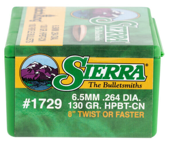 Sierra 1729 MatchKing 6.5 Creedmoor .264 130 gr Hollow Point Boat-Tail (HPBT) 100 Per Box