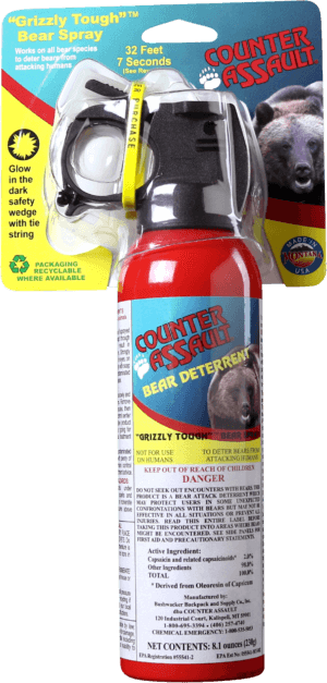 Counter Assault 15067025 Bear Spray Capsaicin Range 32 ft-7 Seconds 8.10 oz Includes Holster