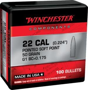 Winchester Ammo WB222SP50X Centerfire Rifle Reloading 222 Rem .224 50 gr Pointed Soft Point (PSP)