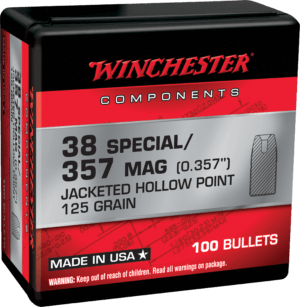 Winchester Ammo WB38HP125X Centerfire Handgun Reloading 38 Special .357 125 gr Jacketed Hollow Point (JHP)