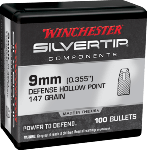 Winchester Ammo WB9JHP147D Centerfire Handgun Reloading 9mm .355 147 gr Jacket Hollow Point 500rd Box