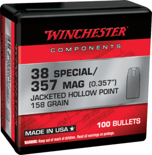 Winchester Ammo WB357H158X Centerfire Handgun Reloading 357 Mag .357 158 gr Jacketed Hollow Point (JHP)