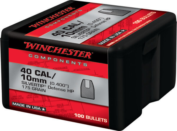 Winchester Ammo WB40ST175X Centerfire Handgun Reloading 40 S&W .400 175 gr Silvertip Hollow Point 100rd Box