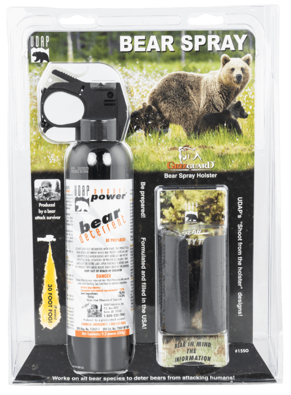 UDAP 15SO Bear Spray OC Pepper Range 30 ft 9.20 oz Includes Holster
