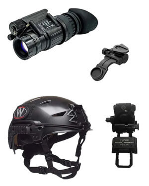 Armasight NAMPVS1401G9DA1KIT PVS-14  Night Vision Monocular Black 1x 27mm Generation 3 64-72 Ip/mm Resolution Features Helmet Mount