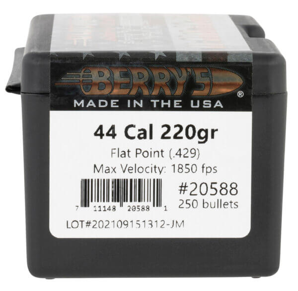 Berry’s 20588 Superior Pistol 44 Caliber .429 220 gr Flat Point 250 Per Box