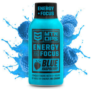 Mtn Ops 1103630512 Energy Shot  Blue Raspberry Liquid 2 oz Bottle 12 Per Pack