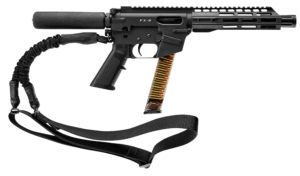 FREEDOM ORDNANCE FX9P8T FX-9  9mm Luger 32+1 8″  Black  M-LOK Handguard  Padded Buffer Tube  A2 Grip  3″ Faux Suppressor  Includes Sling