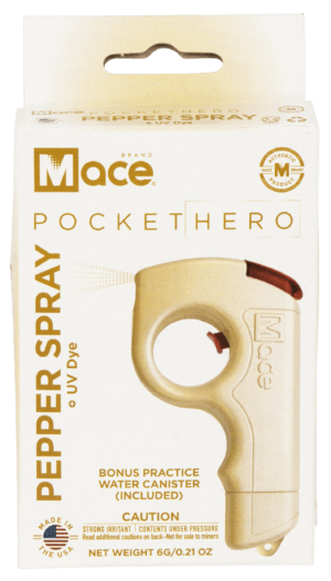 Mace 80778 Pocket Pepper Spray OC Pepper 10 Burst Range 10 ft Champagne