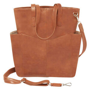 Gun Toten Mamas/Kingport GTM107TN Oversized Travel Tote  Tan Leather Over the Shoulder Bag Includes Standard Holster