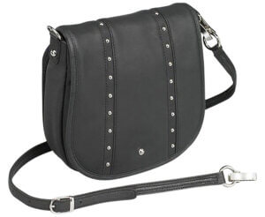 Gun Tote’n Mamas/Kingport GTM18BK Studded Flap  Shoulder Bag Black Leather Includes Mini Holster