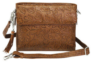 Gun Tote’n Mamas/Kingport GTM22TN Tooled American Cowhide Clutch  Tan Leather Includes Standard Holster