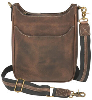 Gun Toten Mamas/Kingport GTMCZY17 CrossBody Mail Pouch  Brown Leather Includes Standard Holster