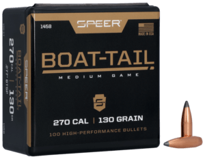 Speer 1458 Boat-Tail .277 130 gr Spitzer Boat-Tail Soft Point 100 Per Box