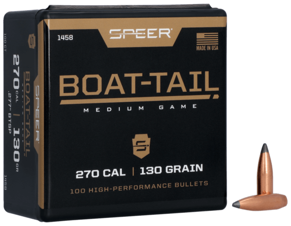 Speer 1458 Boat-Tail .277 130 gr Spitzer Boat-Tail Soft Point 100 Per Box