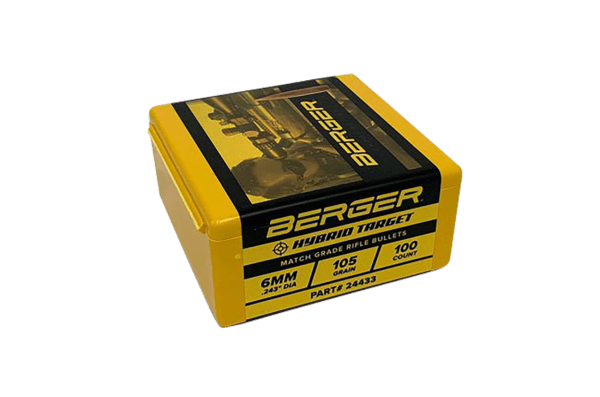 Berger Bullets 24433 Hybrid Target Match Grade 6mm .243 105 gr Hybrid 100 Per Box