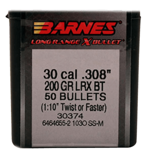 Barnes Bullets 30374 LRX Long Range 30 Cal .308 200 gr LRX Boat Tail 50 Per Box
