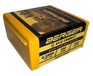 Berger Bullets 26401 VLD Target Long Range 6.5 Creedmoor .264 140 gr Secant Very Low Drag 100 Per Box