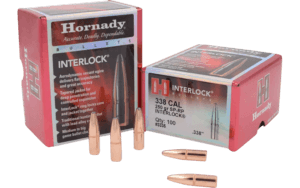 Hornady 3335 InterLock  338 Cal .338 250 gr Soft Point Recoil Proof 100rd Box
