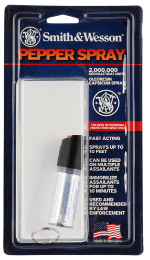S&W Pepper Spray 1201 Pepper Spray  OC Pepper Range 10 ft 0.50 oz Clear Includes Keycap