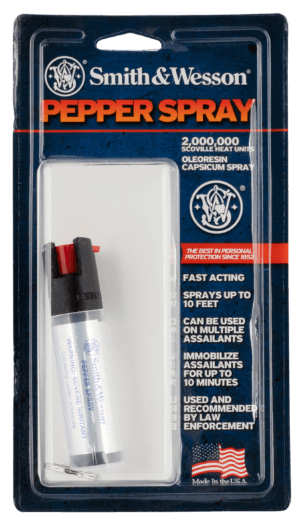 S&W Pepper Spray 1203P Pepper Spray  OC Pepper Range 10 ft 0.50 oz Pink Includes Holster/Keychain