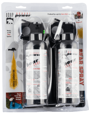 UDAP 15HP Magnum Bear Spray OC Pepper Range Up to 35 ft 9.20 oz Includes Hip Holster