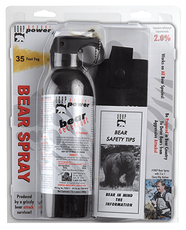 UDAP 18CP Magnum Bear Spray OC Pepper Range Up to 35 ft 13.40 oz Includes Chest Holster