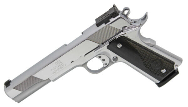 Iver Johnson Arms EAGLEXLC45 1911 Eagle XLC  45 ACP 6″ 8 1 High Polished Bright Chrome Long Slide Diamondwood Walnut w/Logo Grip Adjustable Sights