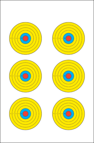 Action Target PRBE6100 High Visibility Bullseye Paper 17.50″ x 23″ Multi-Color 100 Per Box